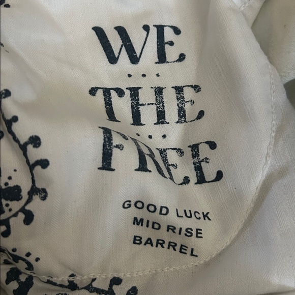 Free People We The Free Good Luck Printed Barrel Jeans Striped Size 31 - Picture 7 of 9